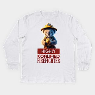 Just a Highly Koalified Firefighter Koala Kids Long Sleeve T-Shirt
